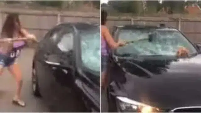 Mulher traída destrói carro do marido