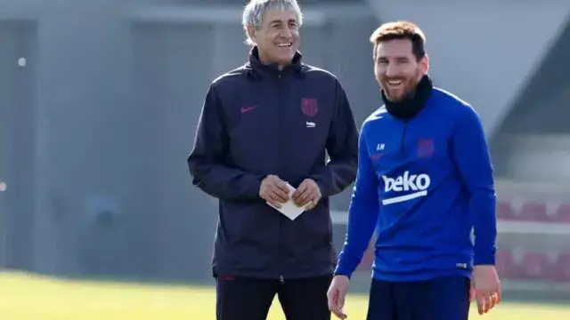 Setién assume interesse em Neymar e desmente conflito com Messi